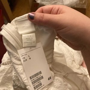 Never worn H&M spaghetti strap eyelet midi dress